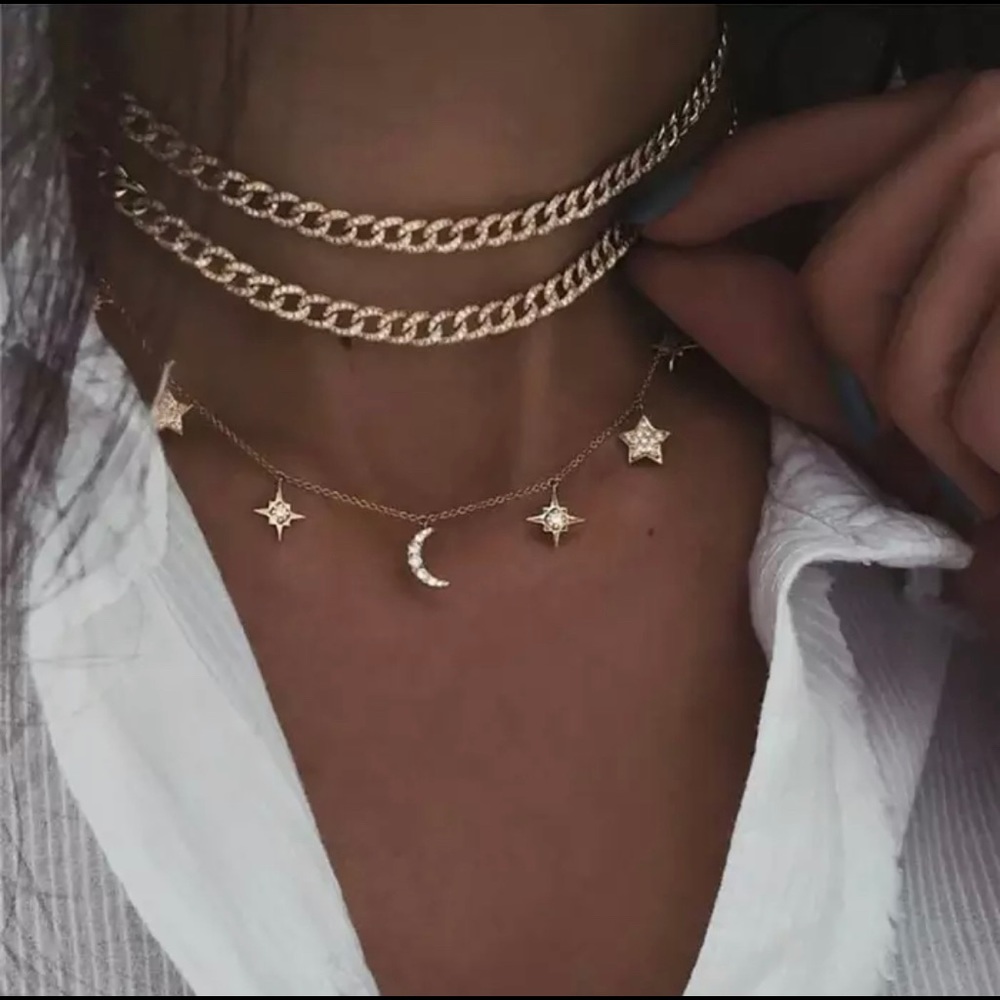 Moon & Stars Choker Necklace